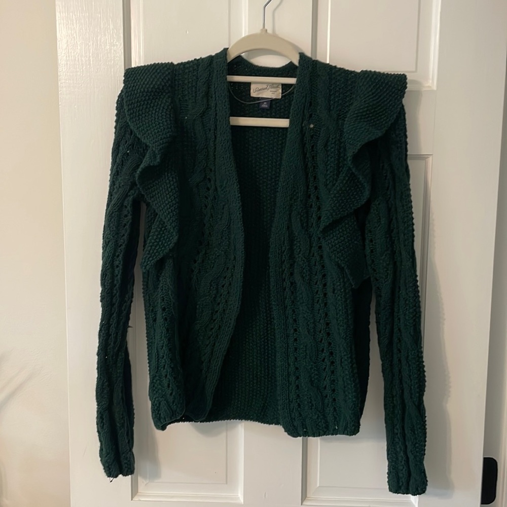 Green sweater cardigan